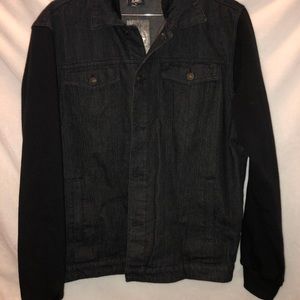 Denim jacket with (hoodie type sleeves)